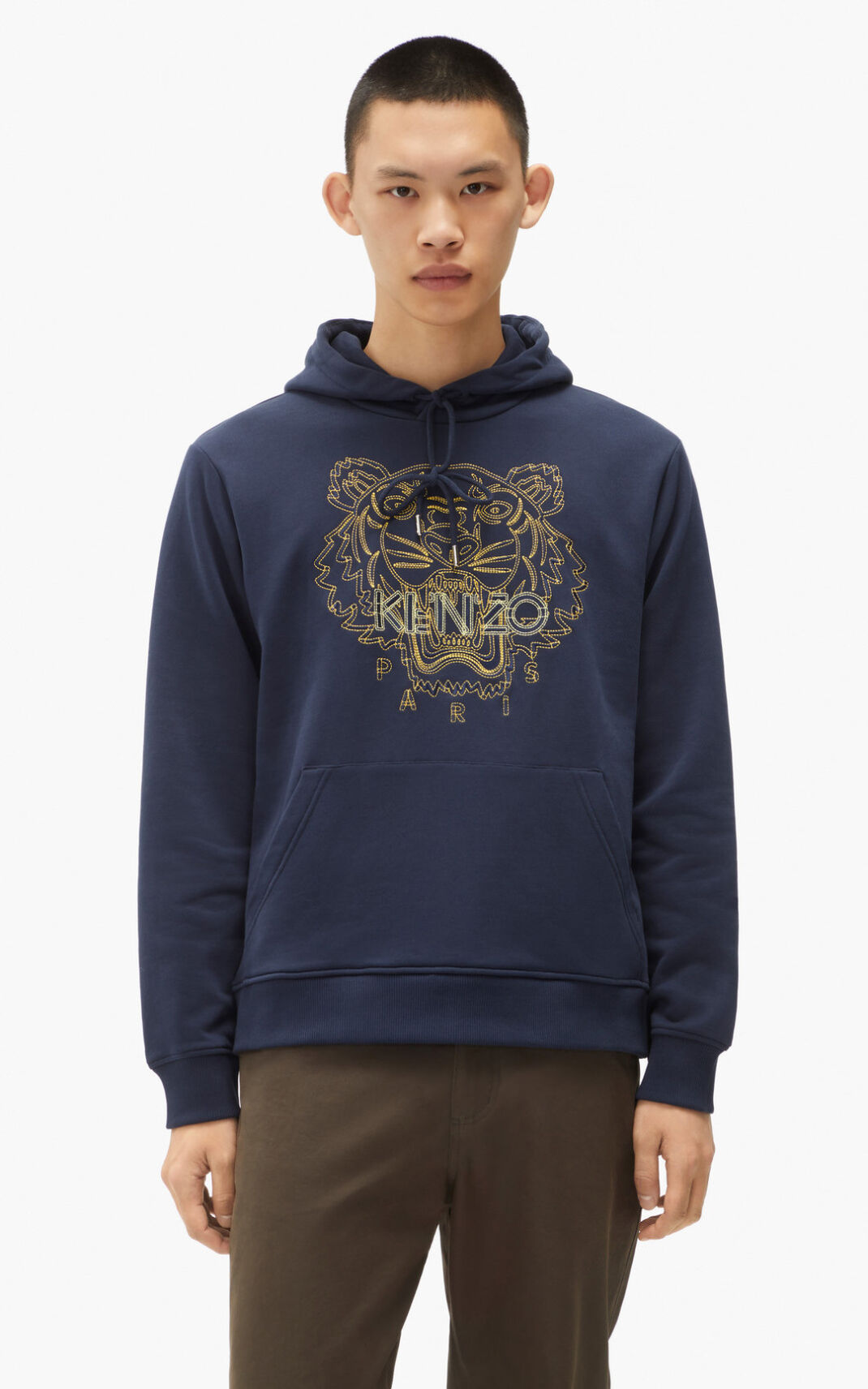 Sweat A Capuche Kenzo Tiger Homme Bleu Marine Bleu | PLQD-06743